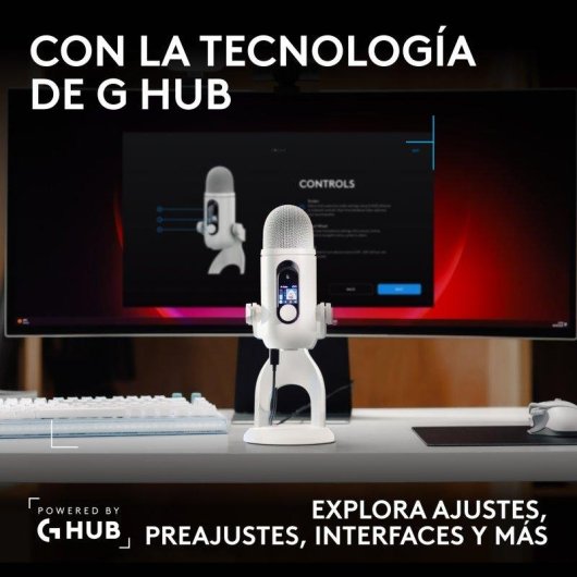 Micrófono Logitech G Blue Yeti 2 USB condensador con sensor de voz e IA