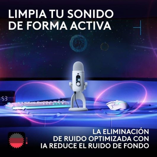 Micrófono Logitech G Blue Yeti 2 USB condensador con sensor de voz e IA