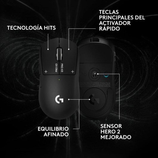 Souris Logitech G PRO X3 SUPERSTRIKE sans fil 44000 DPI Midnight Black