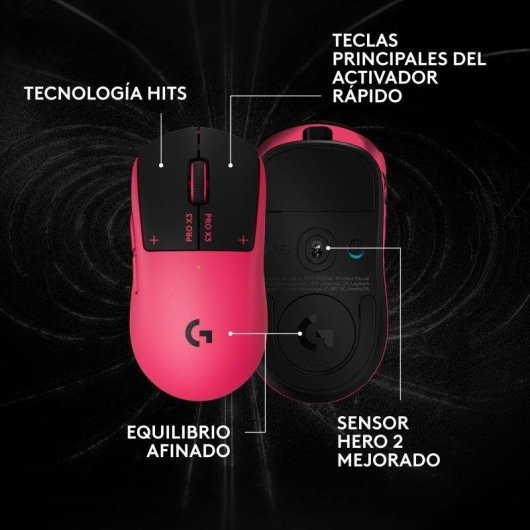 Ratón Logitech G PRO X3 SUPERSTRIKE inalámbrico 44000 DPI ultraligero Pink Eclipse