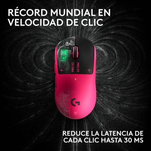 Ratón Logitech G PRO X3 SUPERSTRIKE inalámbrico 44000 DPI ultraligero Pink Eclipse