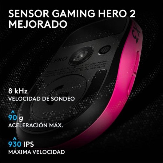 Ratón Logitech G PRO X3 SUPERSTRIKE inalámbrico 44000 DPI ultraligero Pink Eclipse