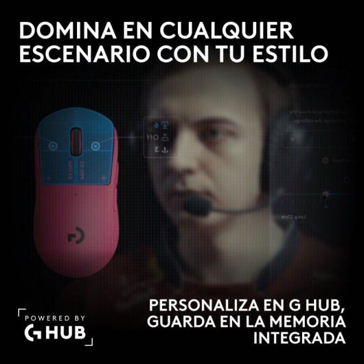 Ratón Logitech G PRO X3 SUPERSTRIKE inalámbrico 44000 DPI ultraligero Pink Eclipse