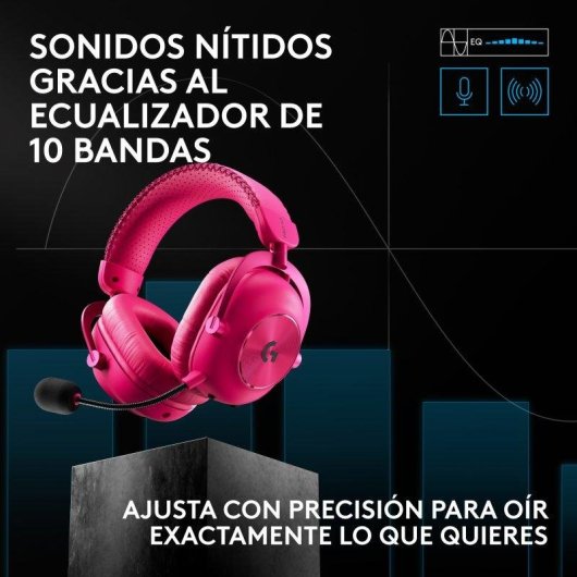 Logitech G PRO X3 LIGHTSPEED kabellose Bluetooth Gaming Kopfhörer 7.1 Surround Rosa