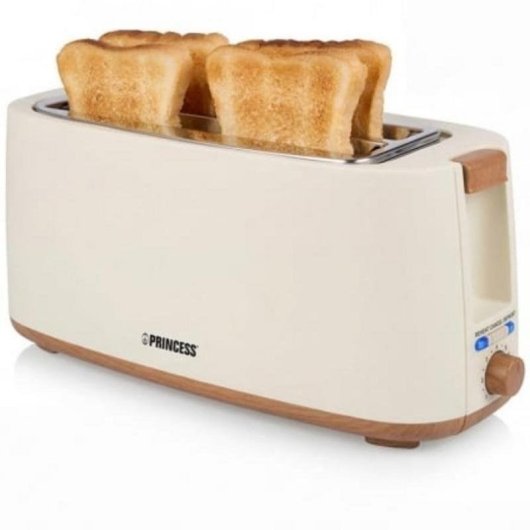 Grille-pain Princess 142411 2 fentes longues 1400 W 7 niveaux de brunissage Beige