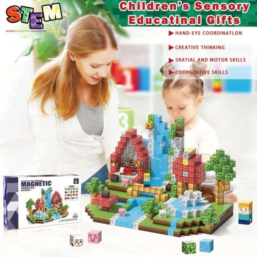 Blossom Set de Construcción Magnética Minecraft 100 Piezas