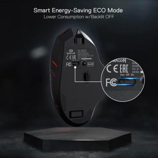 Ratón Redragon M690-1 inalámbrico 2400 DPI negro ergonómico 4 botones