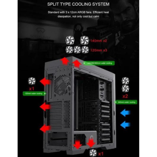 Boitier PC GAMEMAX MASTER 2 Noir Tour ATX Verre Trempe ARGB