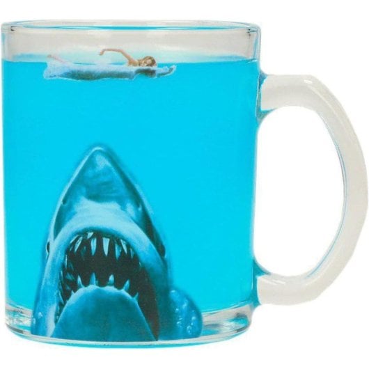 Taza De Cristal Jaws Tiburón Cerámica 315 Mls