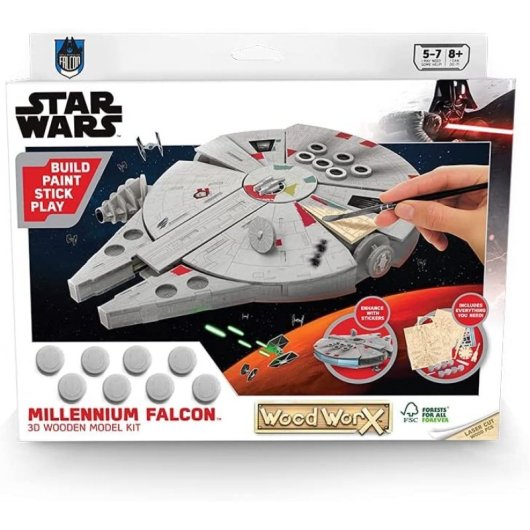 Maqueta Madera Para Pintar Halcón Milenario Millennium Falcon Star Wars
