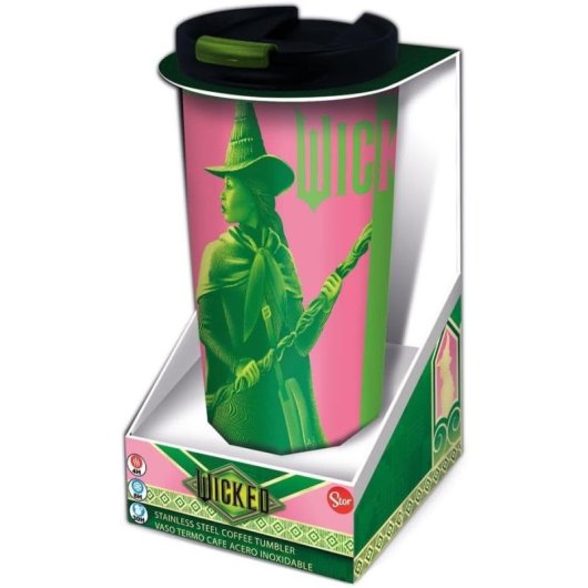 Termo De Viaje Elphaba & Glinda Wicked Acero Inoxidable 425 Mls