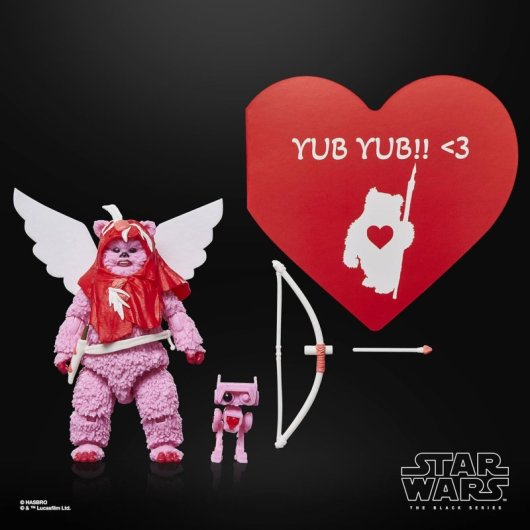 Figura Ewok Valentine's Day Edition Star Wars Black Series Articulada 9 Cms