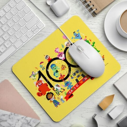 Alfombrilla Ratón Mousepad Personajes 100 Aniversario Disney Amarilla