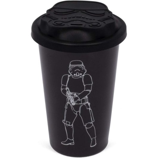 Vaso De Viaje Original Stormtrooper Star Wars Negra Cerámica 275 Mls