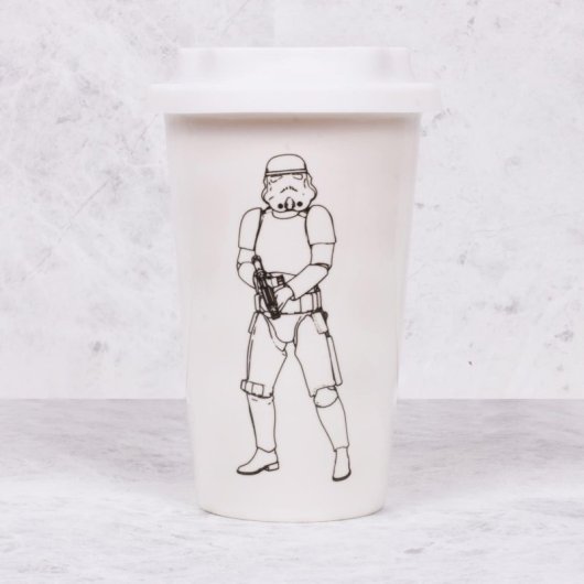 Vaso De Viaje Original Stormtrooper Star Wars Blanca Cerámica 275 Mls