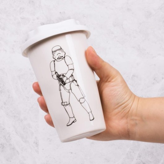 Vaso De Viaje Original Stormtrooper Star Wars Blanca Cerámica 275 Mls