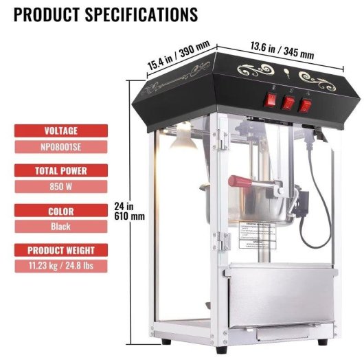 Machine popcorn Autrucker 850W