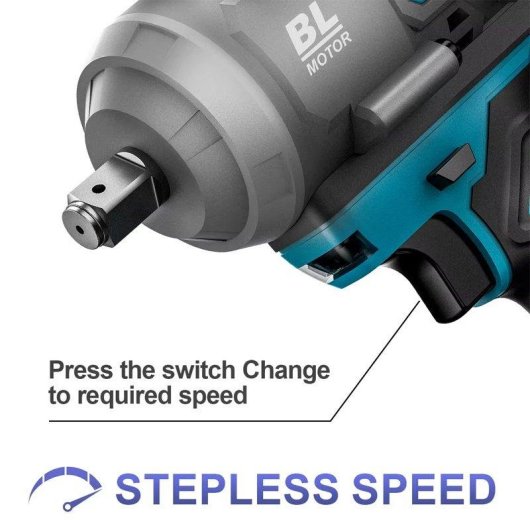 Llave de Impacto Autrucker 2000 Nm 18V Sin Escobillas con 2 Baterías 3.0Ah y Maletín