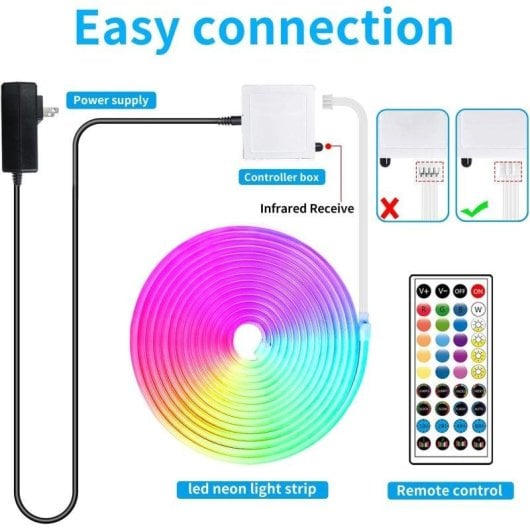 Tira LED Neón Autrucker 10m RGB 24V IP65 App y Mando Flexible Exterior