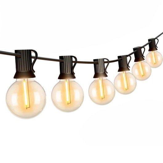 Guirnalda solar Autrucker G40 15 m 25 bombillas LED IP65 2700K exterior
