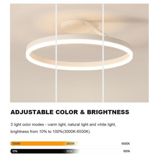 Plafon Lampada da soffitto Autrucker Nordico 25W 40cm Regolabile