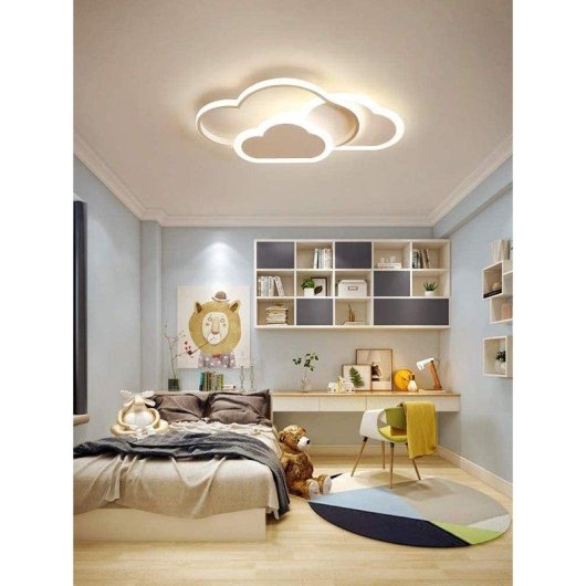 Plafón LED Autrucker Nube 42W Regulable con Mando 52cm Blanco