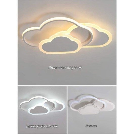 Plafón LED Autrucker Nube 42W Regulable con Mando 52cm Blanco