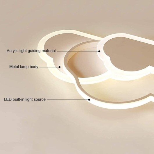 Plafón LED Autrucker Nube 42W Regulable con Mando 52cm Blanco