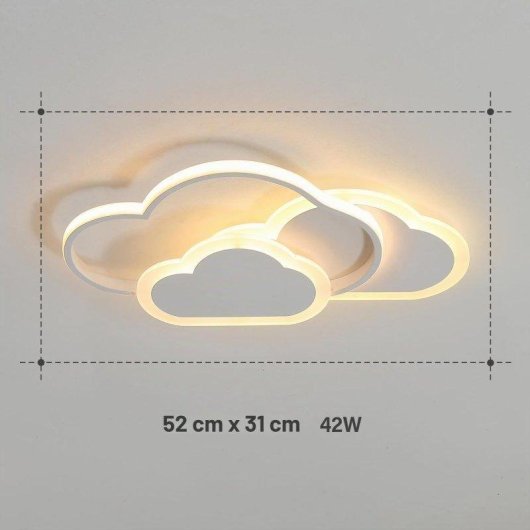 Plafón LED Autrucker Nube 42W Regulable con Mando 52cm Blanco
