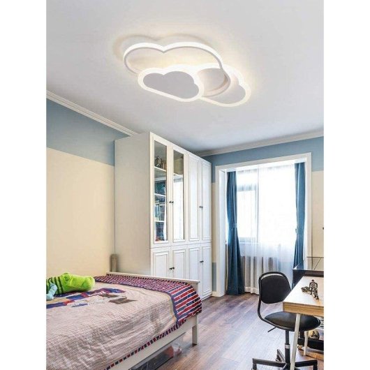 Plafón LED Autrucker Nube 42W Regulable con Mando 52cm Blanco