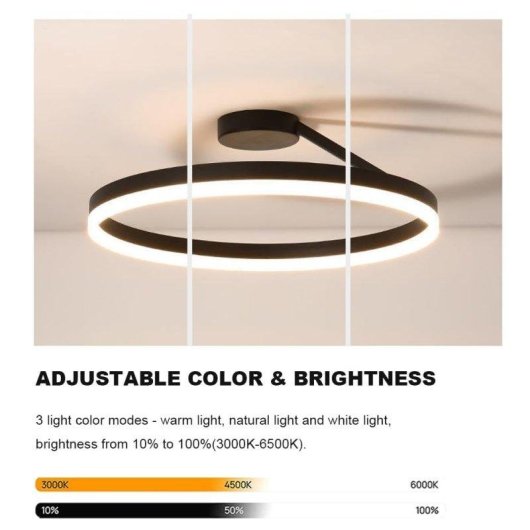 Plafoniera LED Autrucker Moderna Circolare 25W 40cm Dimmerabile Telecomando CCT