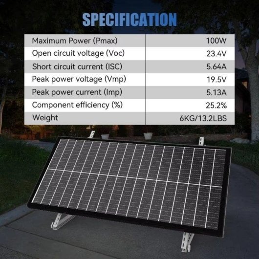 Pannello Solare Autrucker Monocristallino N-Type 100W 12V IP68 Alta Efficienza