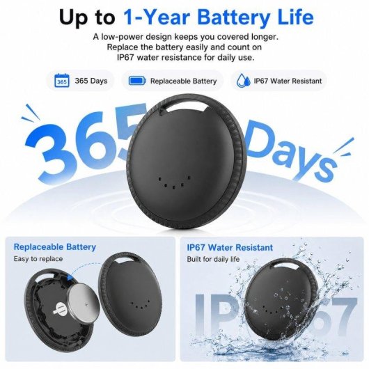Pack 4 Localizadores Bluetooth Tisotec LocaTag Google Find Hub IP67