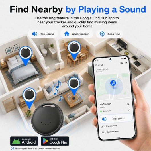 Pack 4 Localizadores Bluetooth Tisotec LocaTag Google Find Hub IP67