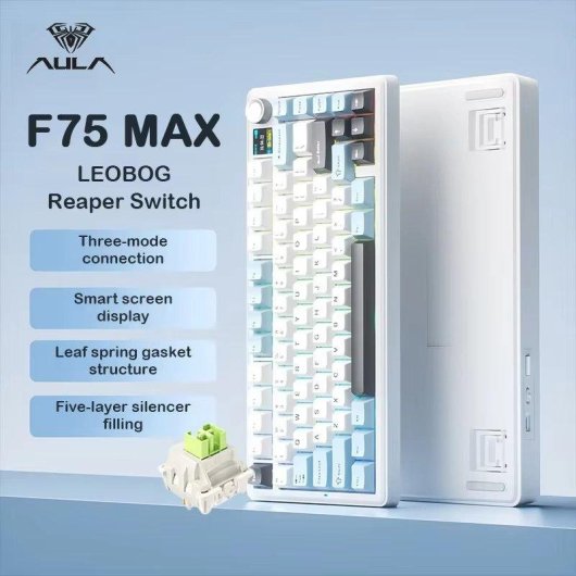 Tastatur Aula F75 Max 75% kabellos Switch Leobog Reaper TFT Display RGB