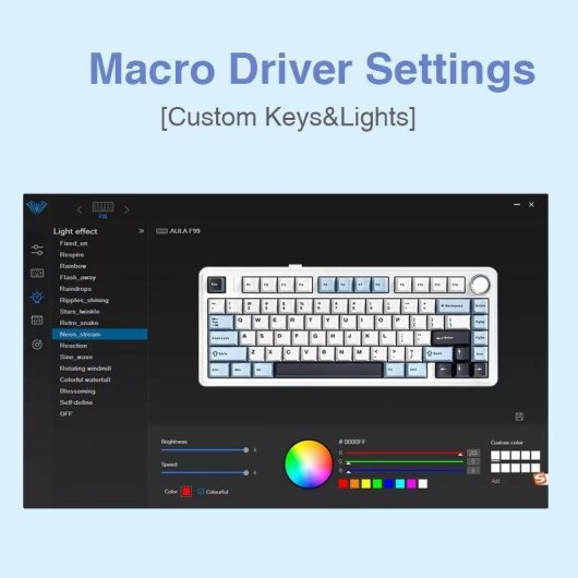 Teclado Aula F75 Tri-modo RGB Hot-swap Switch Reaper Layout US ANSI