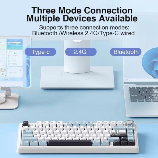 Teclado Aula F75 Tri-modo RGB Hot-swap Switch Reaper Layout US ANSI