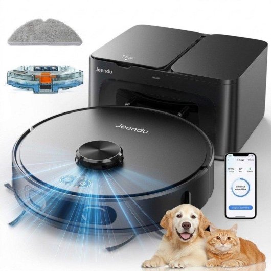 Aspirador Robô com Mopa Teendow D65S MAX Com Esvaziamento Automatico Navegação LiDAR 6000Pa