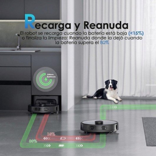 Aspirador Robô com Mopa Teendow D65S MAX Com Esvaziamento Automatico Navegação LiDAR 6000Pa