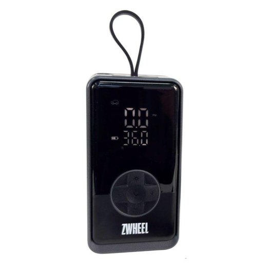 Compresor de Aire Portátil Zwheel NEO Con Luz LED Batería 2000 mAh y Power Bank Negro