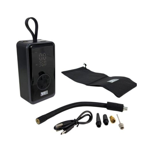 Compresor de Aire Portátil Zwheel NEO Con Luz LED Batería 2000 mAh y Power Bank Negro