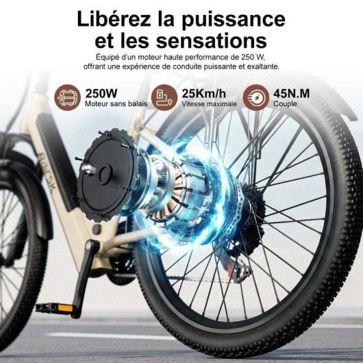 Bicicleta Eléctrica Urbana Aairsk Velo 26" Batería Amovible 36V 13Ah 250W