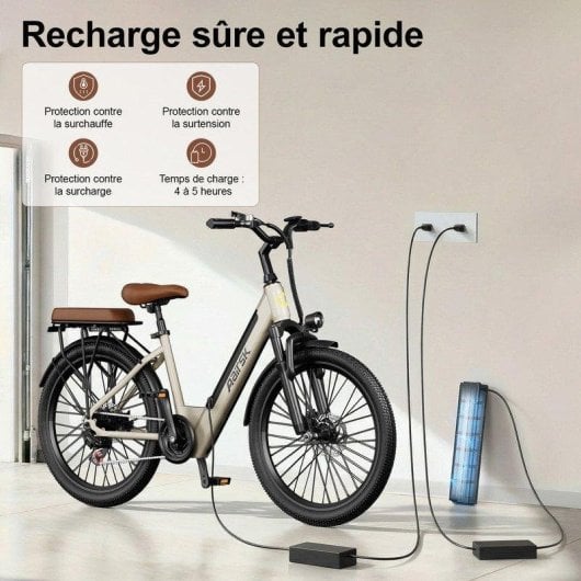 Bicicleta Eléctrica Urbana Aairsk Velo 26" Batería Amovible 36V 13Ah 250W