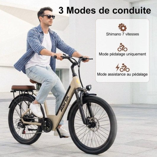 Bicicleta Eléctrica Urbana Aairsk Velo 26" Batería Amovible 36V 13Ah 250W