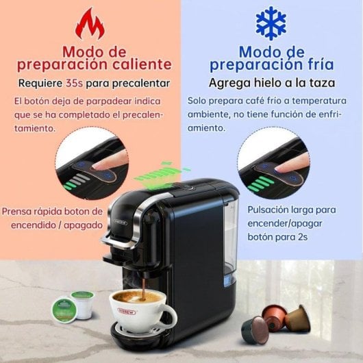 Máquina de café de cápsulas HiBREW H2B 600ml 19 Bares multi compatível