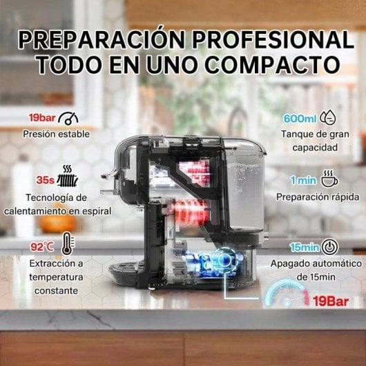 Máquina de café de cápsulas HiBREW H2B 600ml 19 Bares extração quente e fria