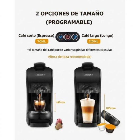 Máquina de café de cápsulas HiBREW H1A 0,6L 19 Bares 4 em 1 extração fria e quente