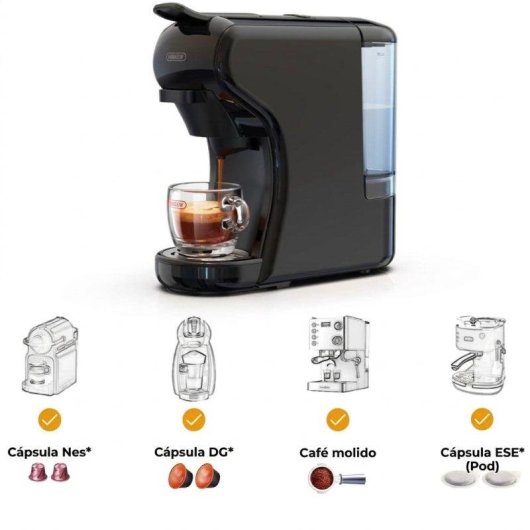 Máquina de café de cápsulas HiBREW H1A 0,6L 19 Bares 4 em 1 extração fria e quente