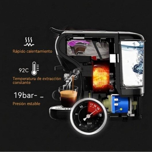 Máquina de café de cápsulas HiBREW H1A 0,6L 19 Bares 4 em 1 extração fria e quente