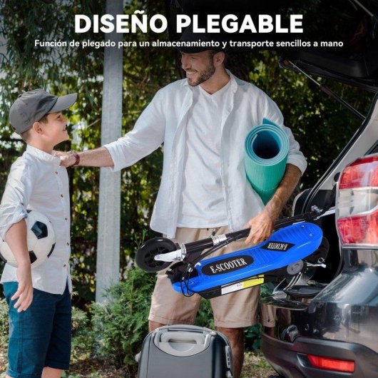 Monopattino elettrico Welltin 120W Autonomia 10km Pieghevole Blu
